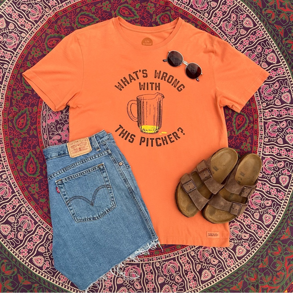 LIG Funny Graphic T-Shirt Beer Orange Classic Crusher Tee | Men’s Unisex M